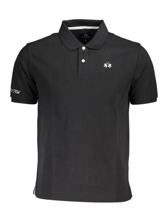 "LA MARTINA Poloshirts im Sale | La Martina Poloshirt Kurzarm 2 Knöpfe Stickerei Logo Schwarz online kaufen"|Planet-Deluxe
