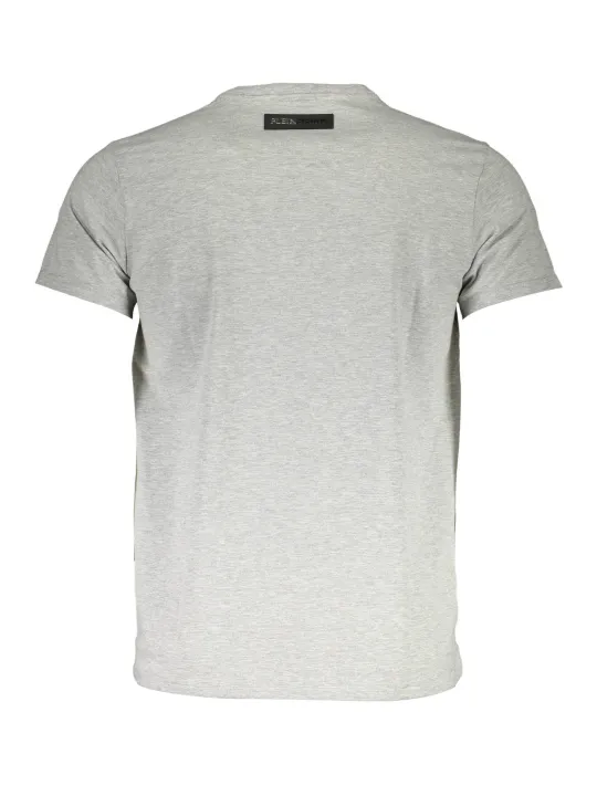 "Plein Sport T-Shirts im Sale | Graues Plein Sport Logo T-Shirt mit Rundhalsausschnitt online kaufen"|Planet-Deluxe