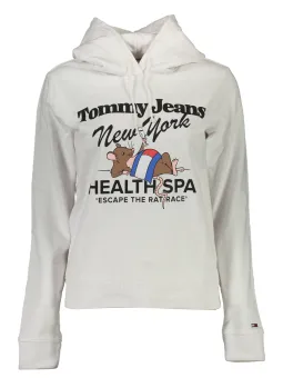 Tommy Hilfiger Damen Kapuzenpullover Weiß mit Logo