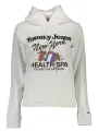 "Tommy Hilfiger Sweatshirts im Sale | Tommy Hilfiger Damen Langarm-Kapuzenpullover mit Druck und Stickerei – Modell DW0DW14874_73CBB93_BIANCOYBR, Weiß mit Logo-Des online kaufen"|Planet-Deluxe