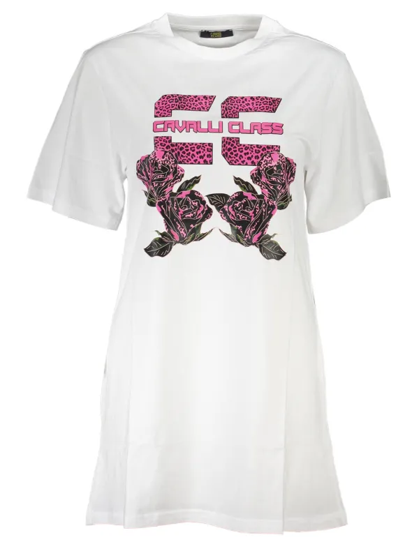 "Cavalli Class Kleider im Sale | Cavalli Class Weißes Rundhals-Kleid mit Logo Print online kaufen"|Planet-Deluxe "Cavalli Class Kleider im Sale | Cavalli Class Weißes Rundhals-Kleid mit Logo Print online kaufen"|Planet-Deluxe