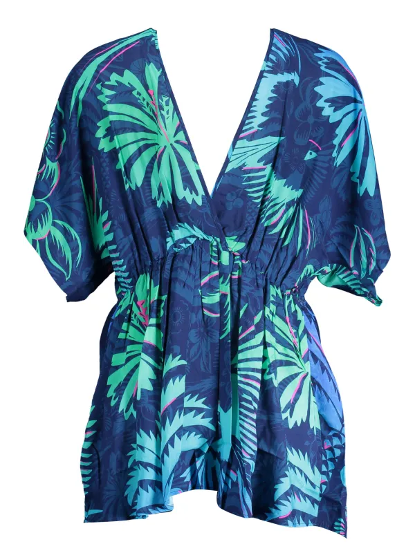 "Desigual Kleider im Sale | Rückenfreies V-Kleid mit Kontrastdetails und Logoprint online kaufen"|Planet-Deluxe