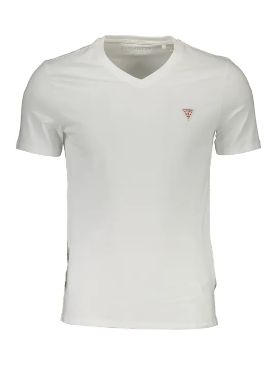 "GUESS JEANS T-Shirts im Sale | Bio Baumwolle V-Ausschnitt T-Shirt mit Logo von GUESS JEANS online kaufen"|Planet-Deluxe