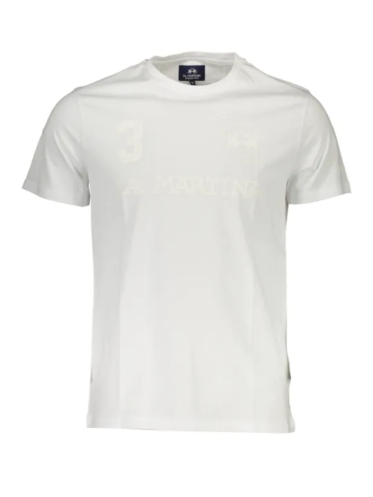 "LA MARTINA T-Shirts im Sale | La Martina Weißes Logo T-Shirt Kurzarm Rundhals online kaufen"|Planet-Deluxe