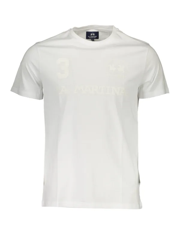 "LA MARTINA T-Shirts im Sale | La Martina Weißes Logo T-Shirt Kurzarm Rundhals online kaufen"|Planet-Deluxe