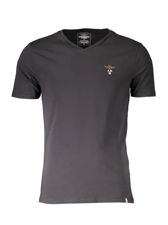 "AERONAUTICA MILITARE Startseite im Sale | AERONAUTICA MILITARE SCHWARZES HERREN-OBERBEKLEIDUNG-T-SHIRT online kaufen"|Planet-Deluxe