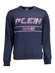 "Plein Sport Sweatshirts im Sale | Kontrast Sweatshirt mit Print und Logo in Blau Navy online kaufen"|Planet-Deluxe