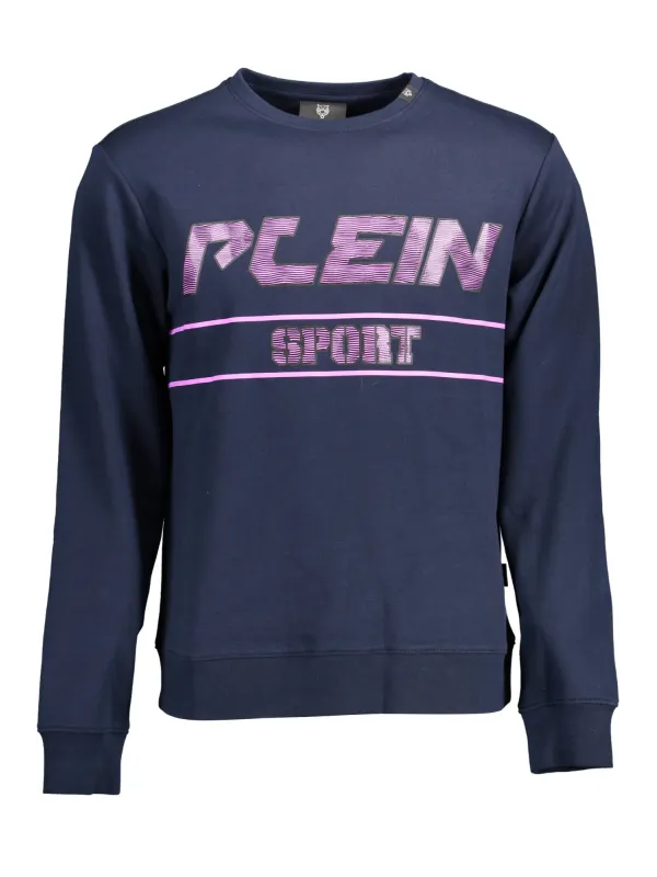 "Plein Sport Sweatshirts im Sale | Kontrast Sweatshirt mit Print und Logo in Blau Navy online kaufen"|Planet-Deluxe