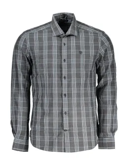 "Nachhaltiges Langarmhemd mit Kontrast und Stickerei"