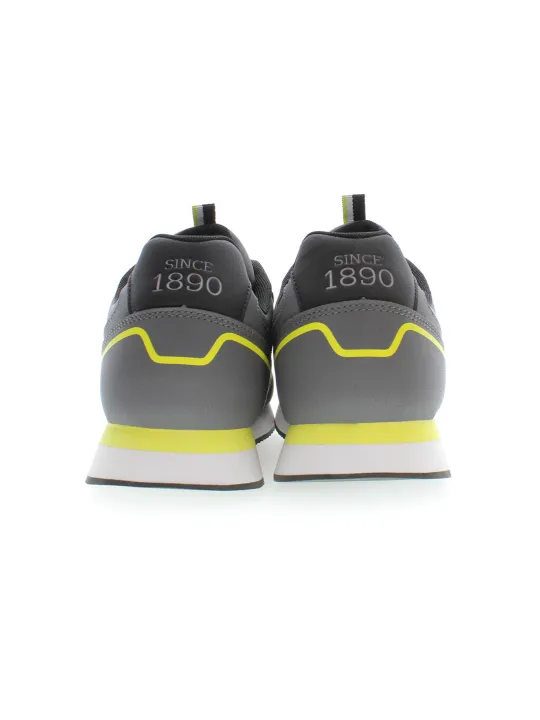 US Polo Sneakers Grau mit Kontrast & Logo - Stilvoll & Modern