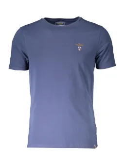 "AERONAUTICA MILITARE: Blaues Kurzarm-Outdoor-T-Shirt"