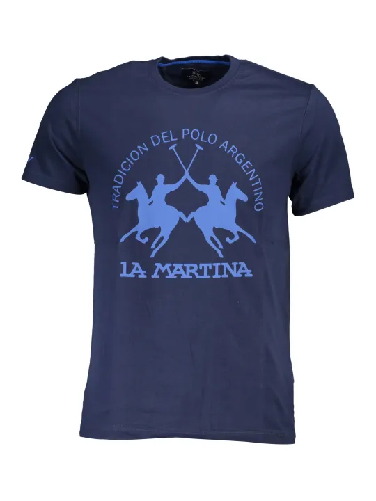 "LA MARTINA T-Shirts im Sale | La Martina Kurzarmshirt Normale Passform Rundhals Blau online kaufen"|Planet-Deluxe