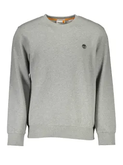 Bio Baumwolle Sweatshirt Grau - Rundhals, Logo Stickerei