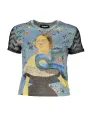 "Desigual T-Shirts im Sale | Desigual Kontrast TShirt Azurblau Rundhals Logo online kaufen"|Planet-Deluxe
