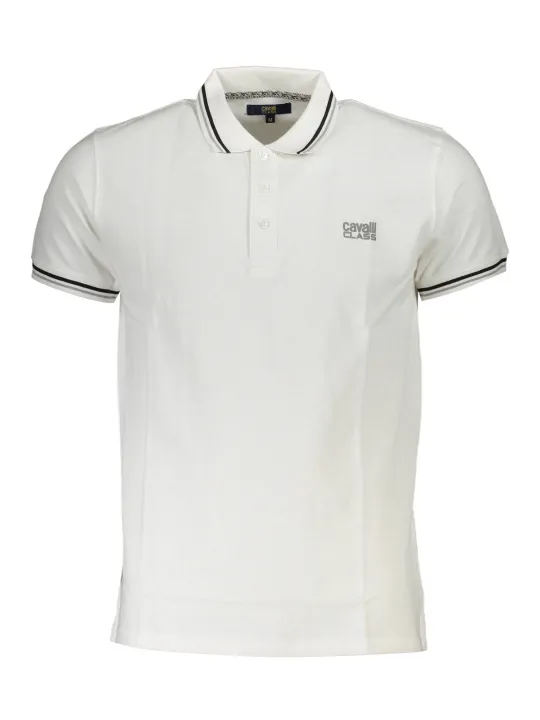 "Cavalli Class Poloshirts im Sale | Kurzarm Polo mit Kontrastdetails und Logo Cavalli Class online kaufen"|Planet-Deluxe