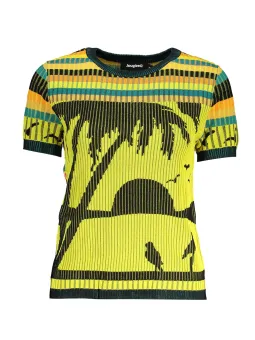 Desigual T-Shirt: Kurzarm, Rundhals, Kontrast & Logo