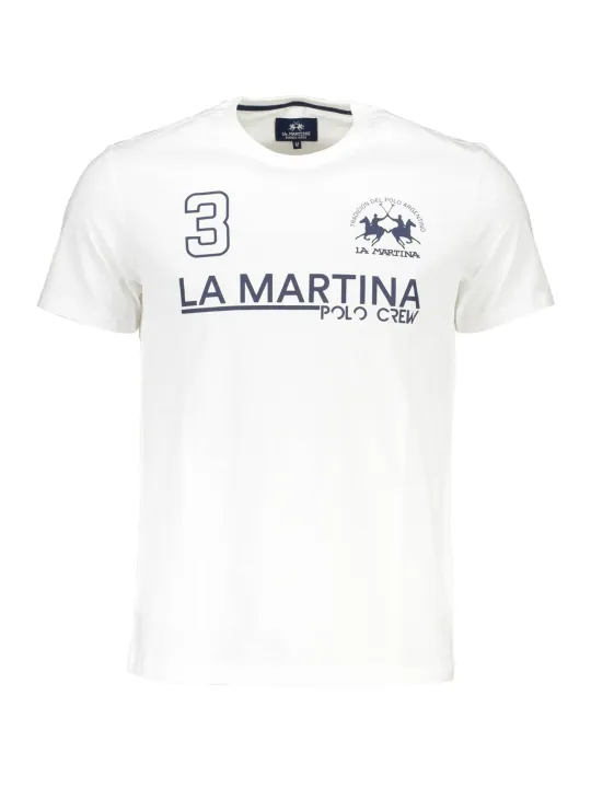 "LA MARTINA T-Shirts im Sale | LaMartina TShirt Kurzarm Normale Passform Rundhals Logo Druck online kaufen"|Planet-Deluxe