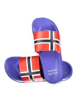 "Stylische Blaue Pantoletten mit Logo-Druck – Norway 1963"