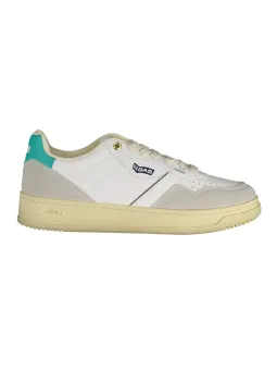 "Stylische Kontrast-Logo Sneakers in Weiß für Damen"