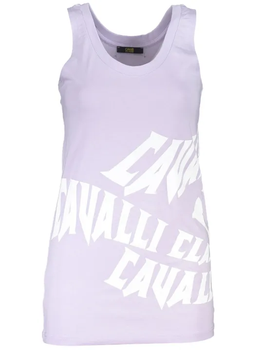 "Cavalli Class Hemden im Sale | Cavalli Class Logo Print Tanktop Rundhals Viola online kaufen"|Planet-Deluxe