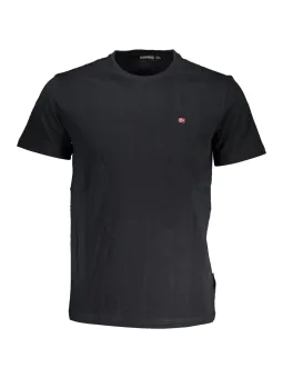 Napapijri Kurzarmshirt Schwarz - Logo Stickerei, Rundhals