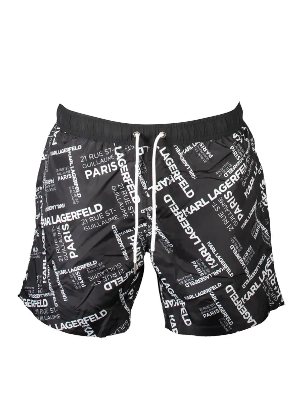 "Karl Lagerfeld Beachwear Badehosen im Sale | KARL LAGERFELD Badeshorts mit Taschen und Kontrastdetails online kaufen"|Planet-Deluxe