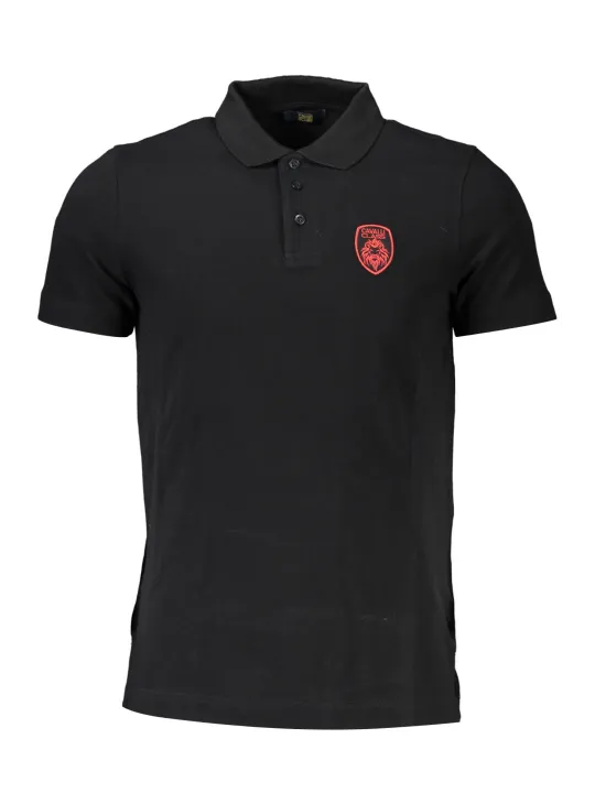"Cavalli Class Poloshirts im Sale | Cavalli Class Schwarz Poloshirt Kurzarm mit Stickerei online kaufen"|Planet-Deluxe