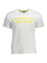 "North Sails T-Shirts im Sale | Kurzarm-T-Shirt mit Rundhals und Logo aus Naturfasern online kaufen"|Planet-Deluxe