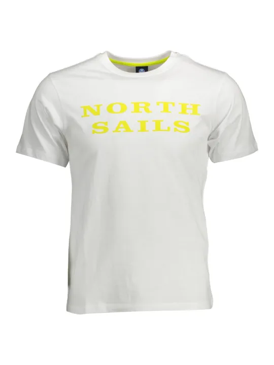 "North Sails T-Shirts im Sale | Kurzarm-T-Shirt mit Rundhals und Logo aus Naturfasern online kaufen"|Planet-Deluxe