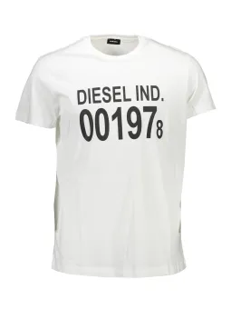 Diesel Weißes Kurzarmshirt mit Logo – Rundhals T-Shirt