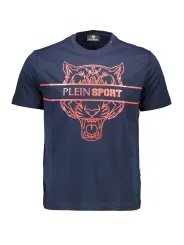 "Plein Sport T-Shirts im Sale | Kontrast Logo TShirt Rundhals Navy Plein Sport online kaufen"|Planet-Deluxe