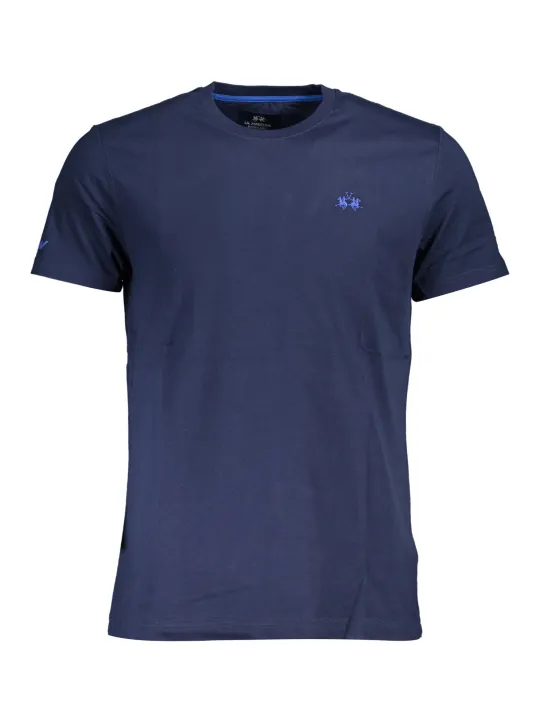 "LA MARTINA T-Shirts im Sale | Blaues Kurzarm TShirt mit Rundhals und Logo Stickerei online kaufen"|Planet-Deluxe