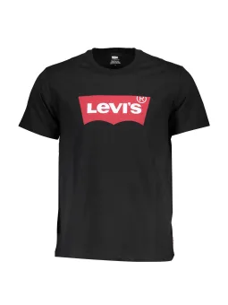 Levi's Logo T-Shirt Schwarz, Rundhals, Kurzarm – Trendig