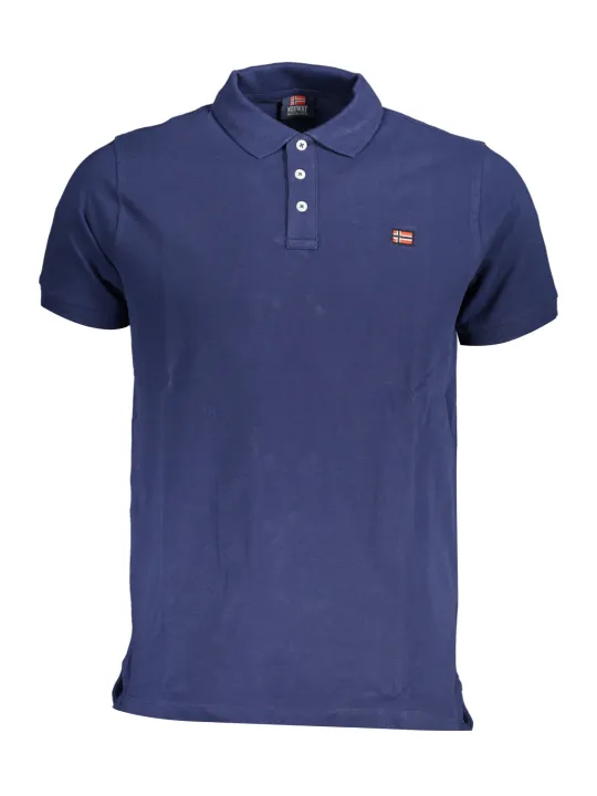 "NORWAY 1963 Poloshirts im Sale | Norwegen Polohemd Kurzarm 3 Knopfe Logo Applikation Indigo online kaufen"|Planet-Deluxe