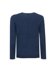 Dunkelblauer Strickpullover mit Rundhalsausschnitt