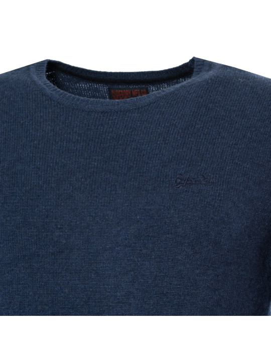 Grauer Superdry Langarm-Crewneck-Pullover
