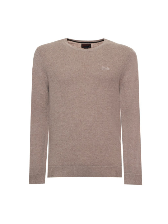 Superdry brauner Strickpullover mit Knopf