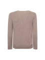Braun melierter Strickpullover mit Rundhals