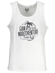 GIAN MARCO VENTURI Weißes Logo Tanktop - Rundhals, Lässig