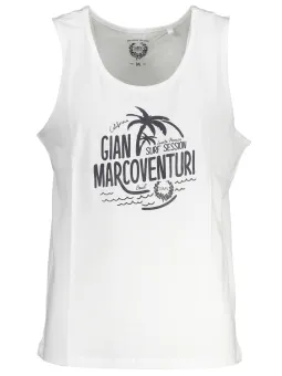 GIAN MARCO VENTURI Weißes Logo Tanktop - Rundhals, Lässig