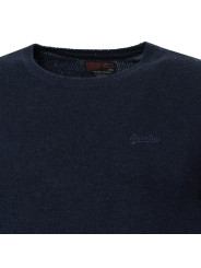 Blauer Superdry Strickpullover mit Logo