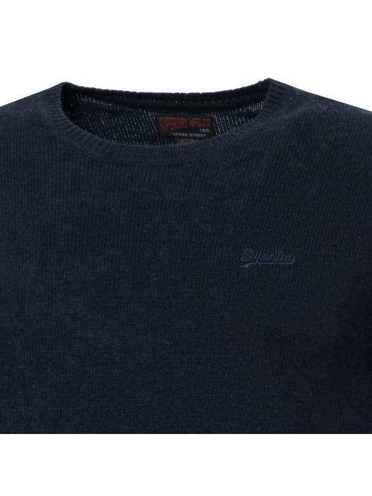Blauer Superdry Strickpullover mit Logo