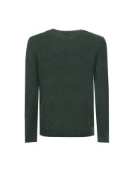 Grüner Strickpullover mit Rippbündchen