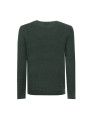 Grüner Strickpullover mit Rippbündchen