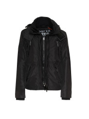 Schwarze Superdry wasserdichte Kapuzenjacke