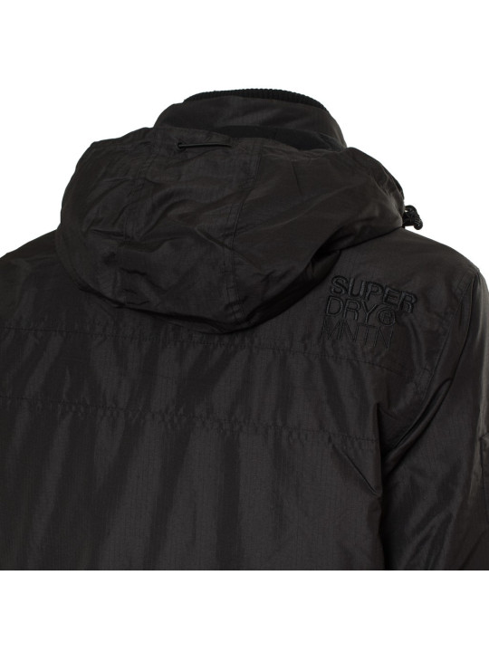 Schwarze Superdry Daunenjacke mit Kapuze