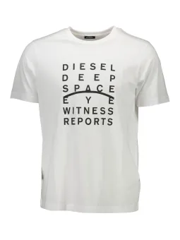 Diesel Weißes Logo T-Shirt, Kurzarm, Rundhals