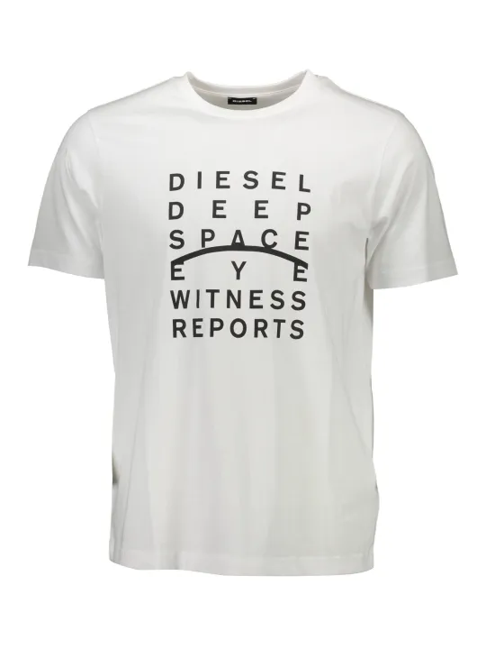 "Diesel T-Shirts im Sale | Diesel S4ELT-JUST_15FA009_BIANCO100 Weiß online kaufen"|Planet-Deluxe