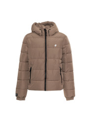 Taupefarbene Superdry Pufferjacke mit Kapuze