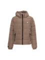 Taupefarbene Superdry Pufferjacke mit Kapuze